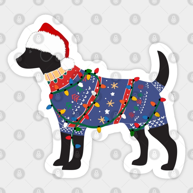 Black Lab Ugly Christmas Sweater Sticker by emrdesigns